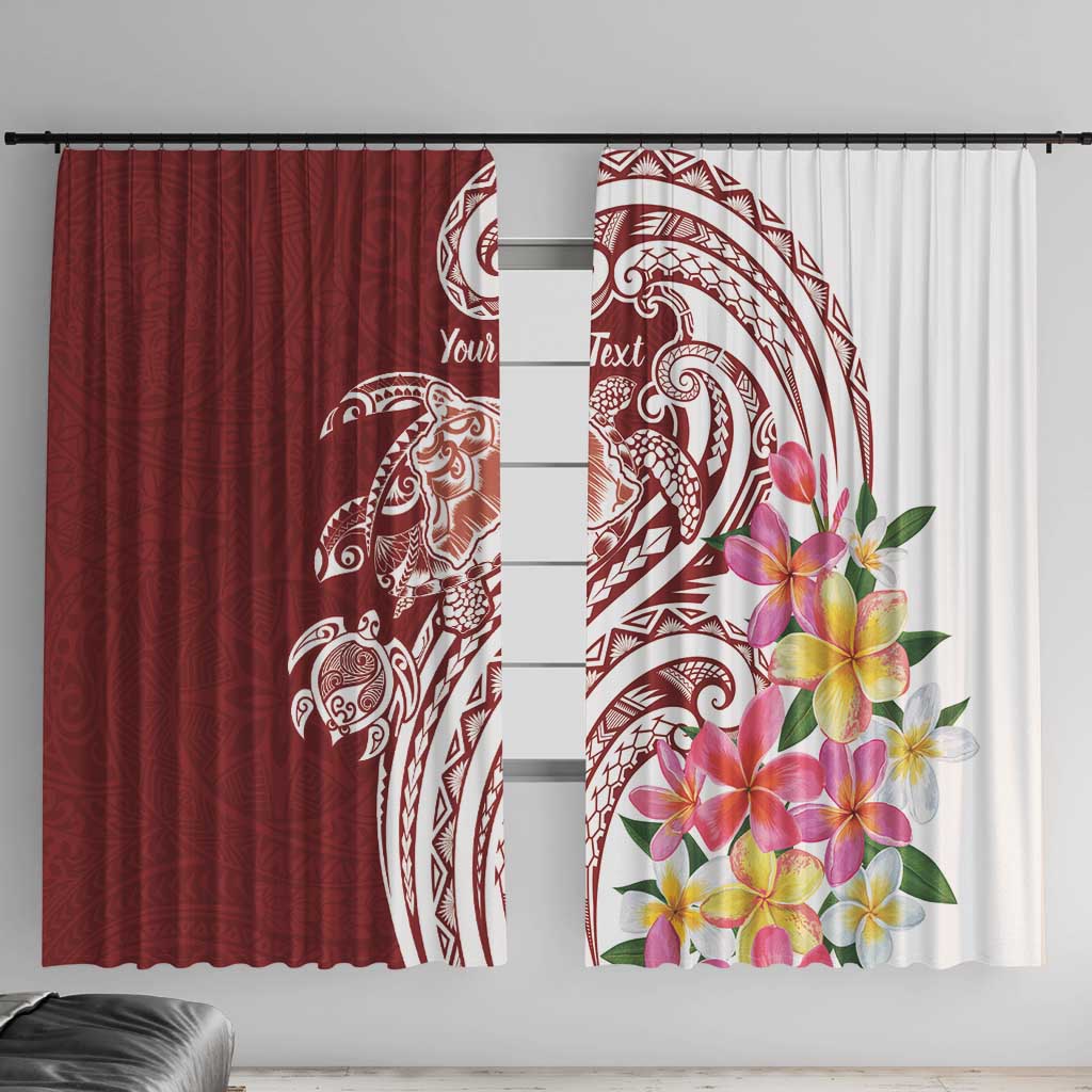 Aloha Hawaii Island Personalized Window Curtain Crimson Dreamy Turtle LT7 With Hooks Red - Polynesian Pride