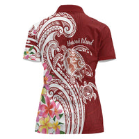 Aloha Hawaii Island Personalized Women Polo Shirt Crimson Dreamy Turtle LT7 - Polynesian Pride