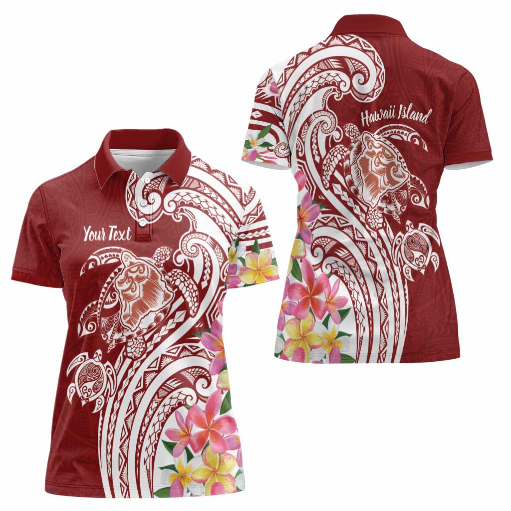 Aloha Hawaii Island Personalized Women Polo Shirt Crimson Dreamy Turtle LT7 - Polynesian Pride