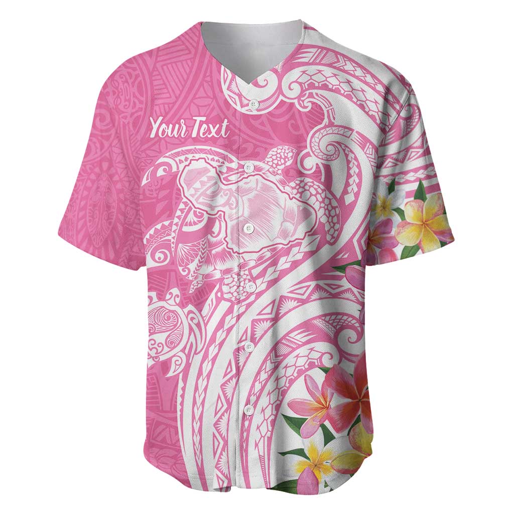 Aloha Maui Island Personalized Baseball Jersey Rose Dreamy Turtle LT7 Rose Pink - Polynesian Pride