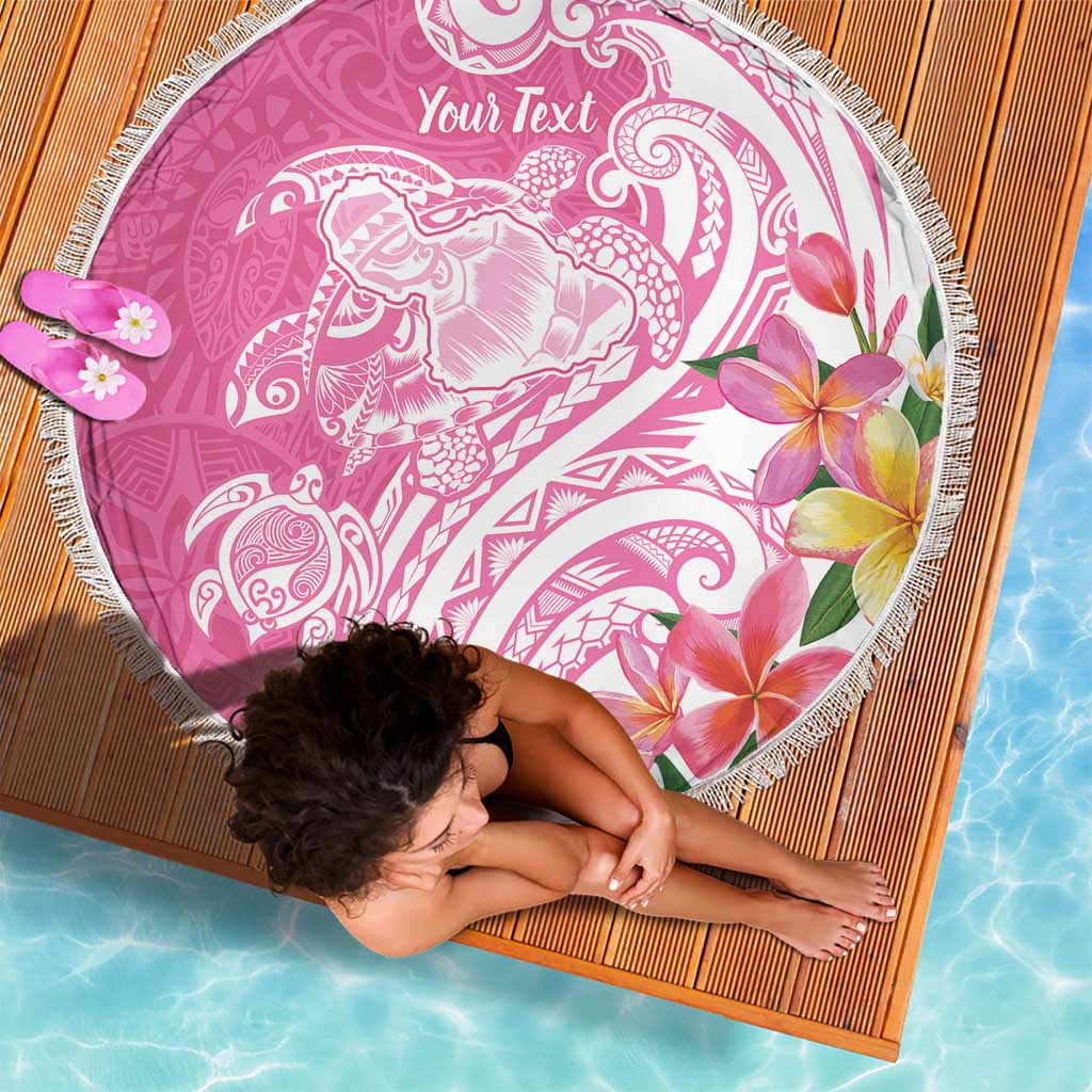 Aloha Maui Island Personalized Beach Blanket Rose Dreamy Turtle LT7 - Polynesian Pride