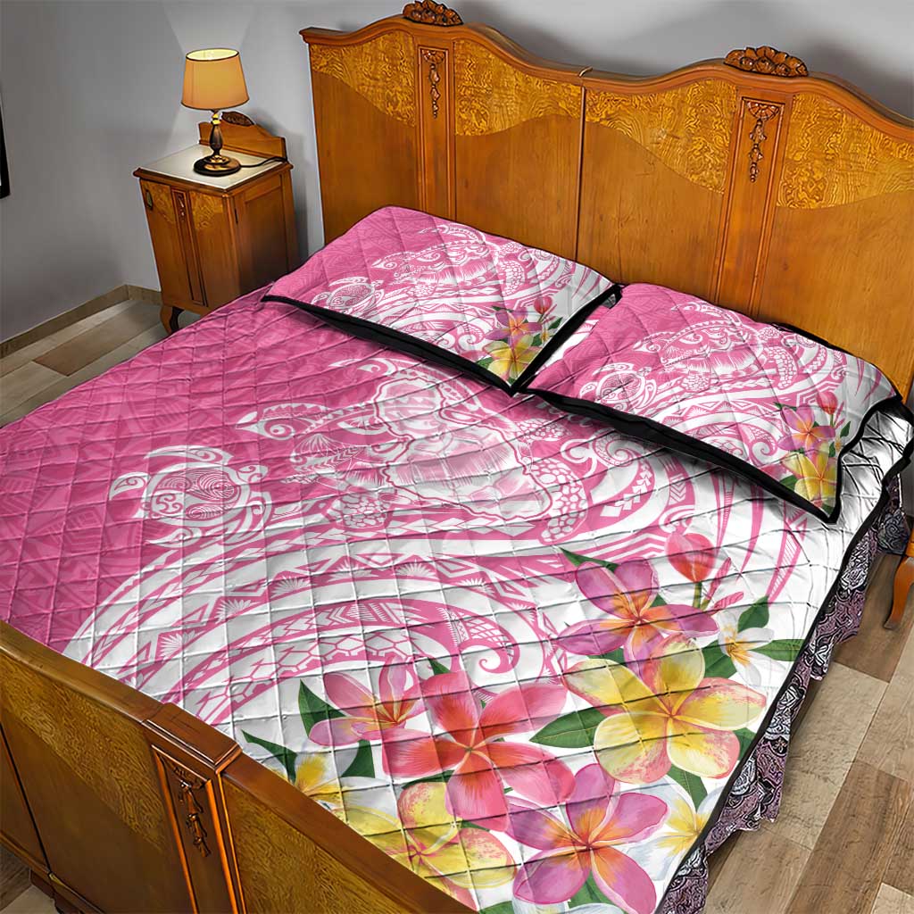 Aloha Maui Island Personalized Quilt Bed Set Rose Dreamy Turtle LT7 - Polynesian Pride