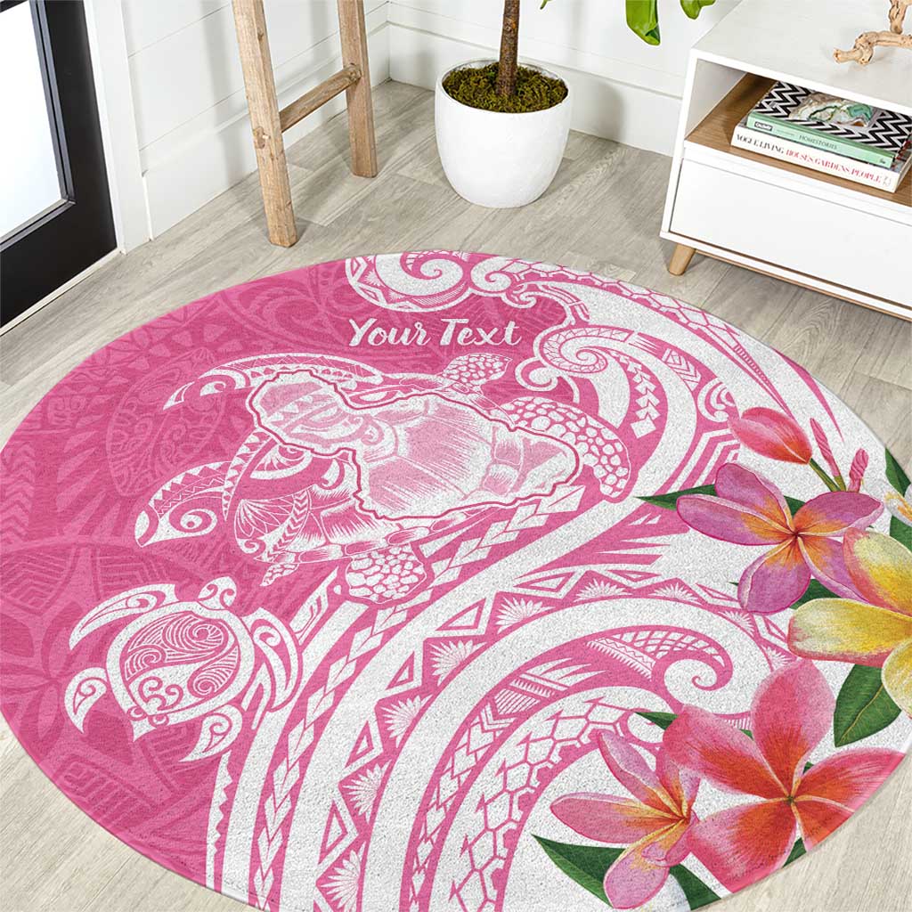 Aloha Maui Island Personalized Round Carpet Rose Dreamy Turtle LT7 Rose Pink - Polynesian Pride