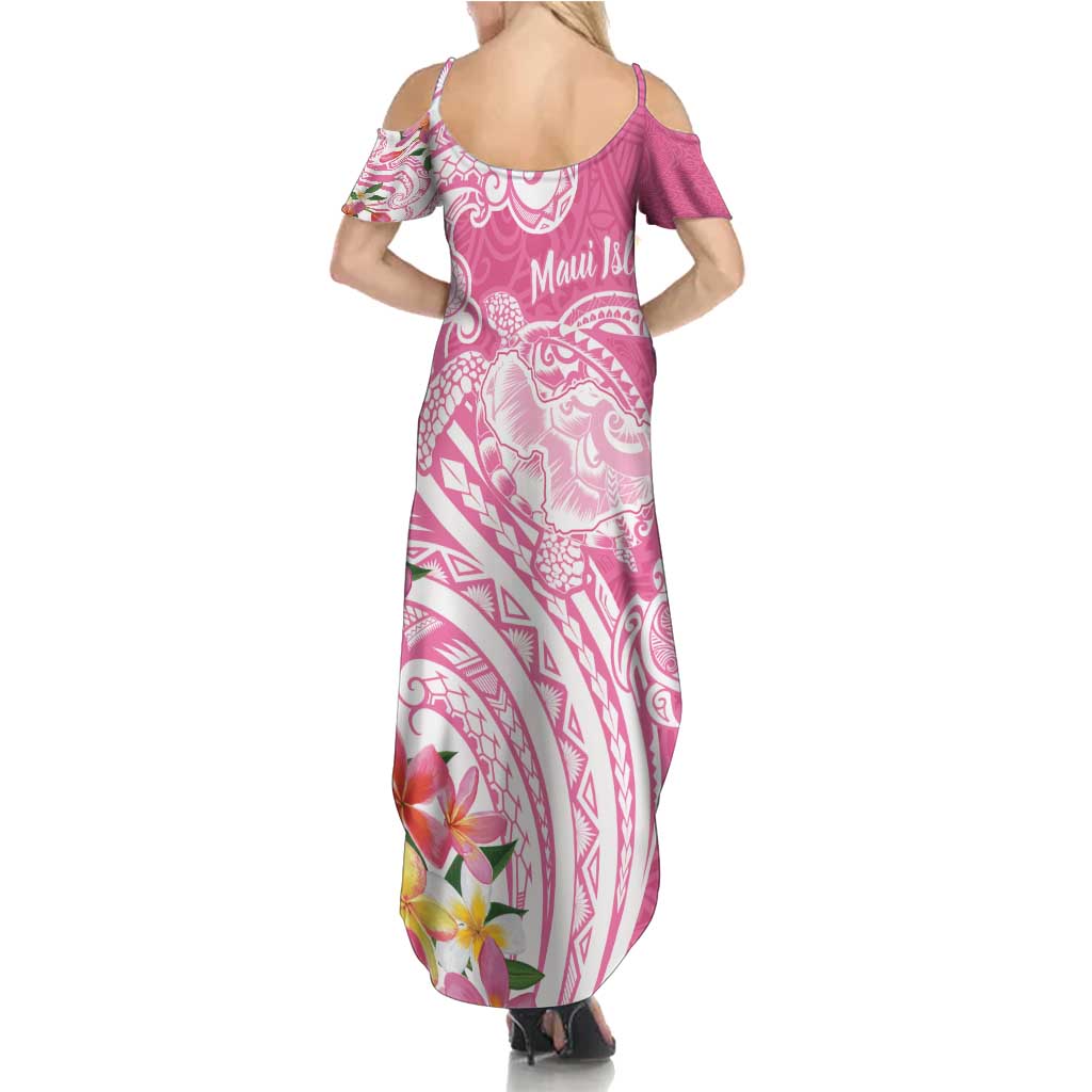 Aloha Maui Island Personalized Summer Maxi Dress Rose Dreamy Turtle LT7 - Polynesian Pride