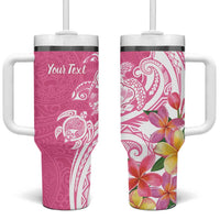 Aloha Maui Island Personalized Tumbler With Handle Rose Dreamy Turtle LT7 One Size: 40 oz Rose Pink - Polynesian Pride