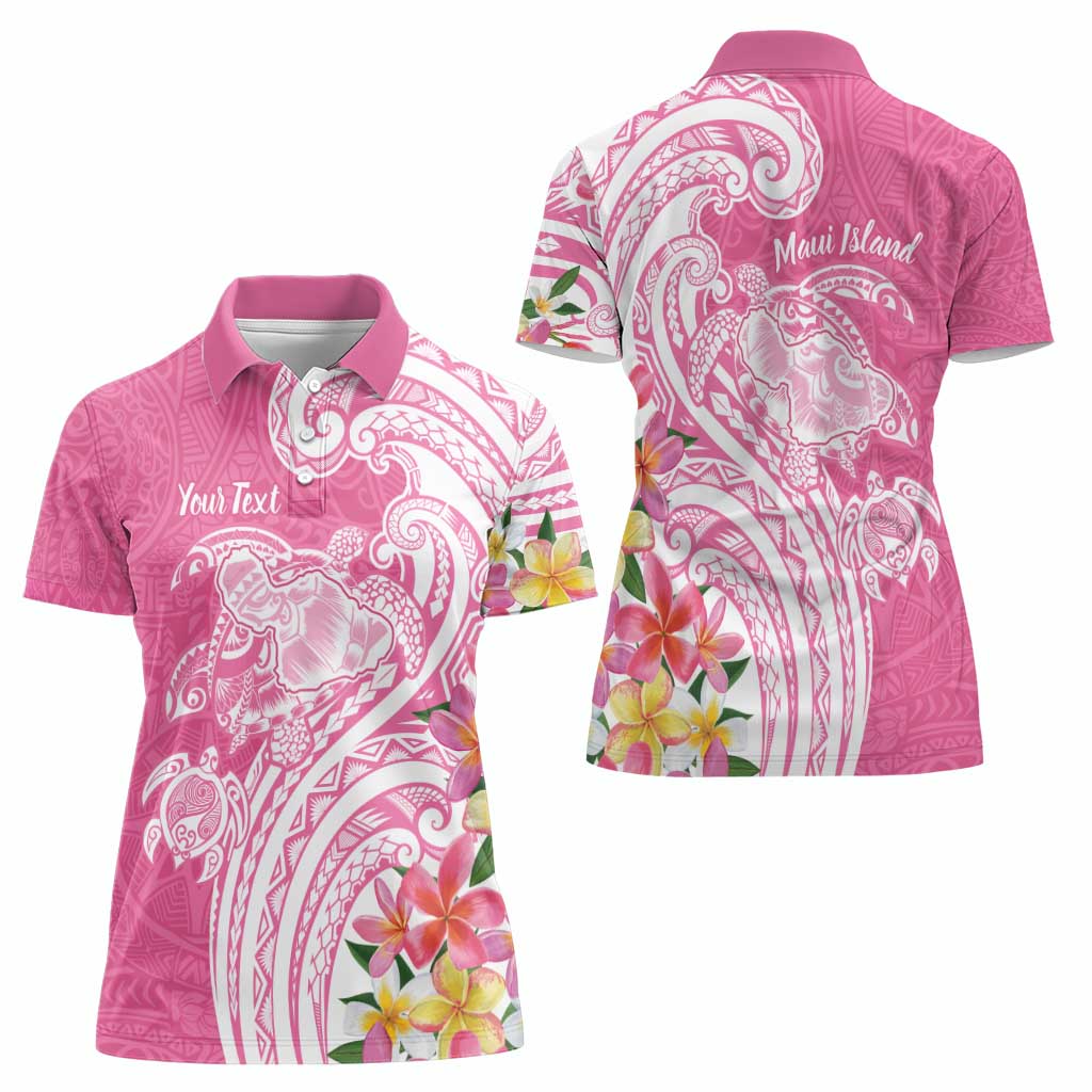 Aloha Maui Island Personalized Women Polo Shirt Rose Dreamy Turtle LT7 - Polynesian Pride