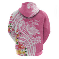 Aloha Maui Island Personalized Zip Hoodie Rose Dreamy Turtle LT7 - Polynesian Pride