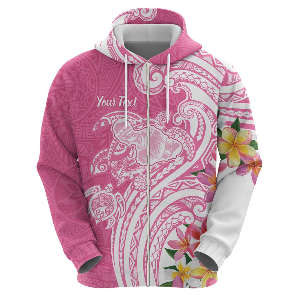 Aloha Maui Island Personalized Zip Hoodie Rose Dreamy Turtle LT7 - Polynesian Pride