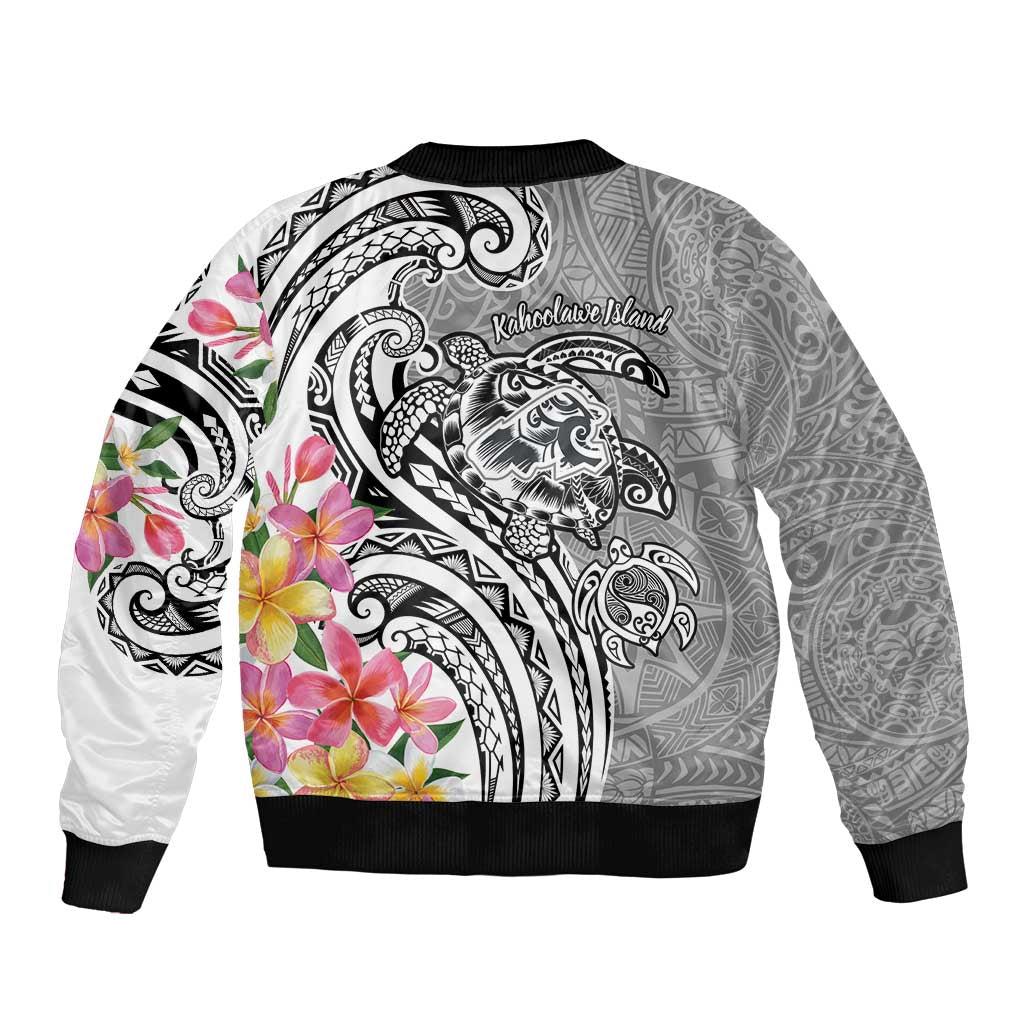 Aloha Kahoolawe Island Personalized Bomber Jacket Ashen Dreamy Turtle LT7 - Polynesian Pride