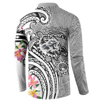 Aloha Kahoolawe Island Personalized Button Sweatshirt Ashen Dreamy Turtle LT7 - Polynesian Pride