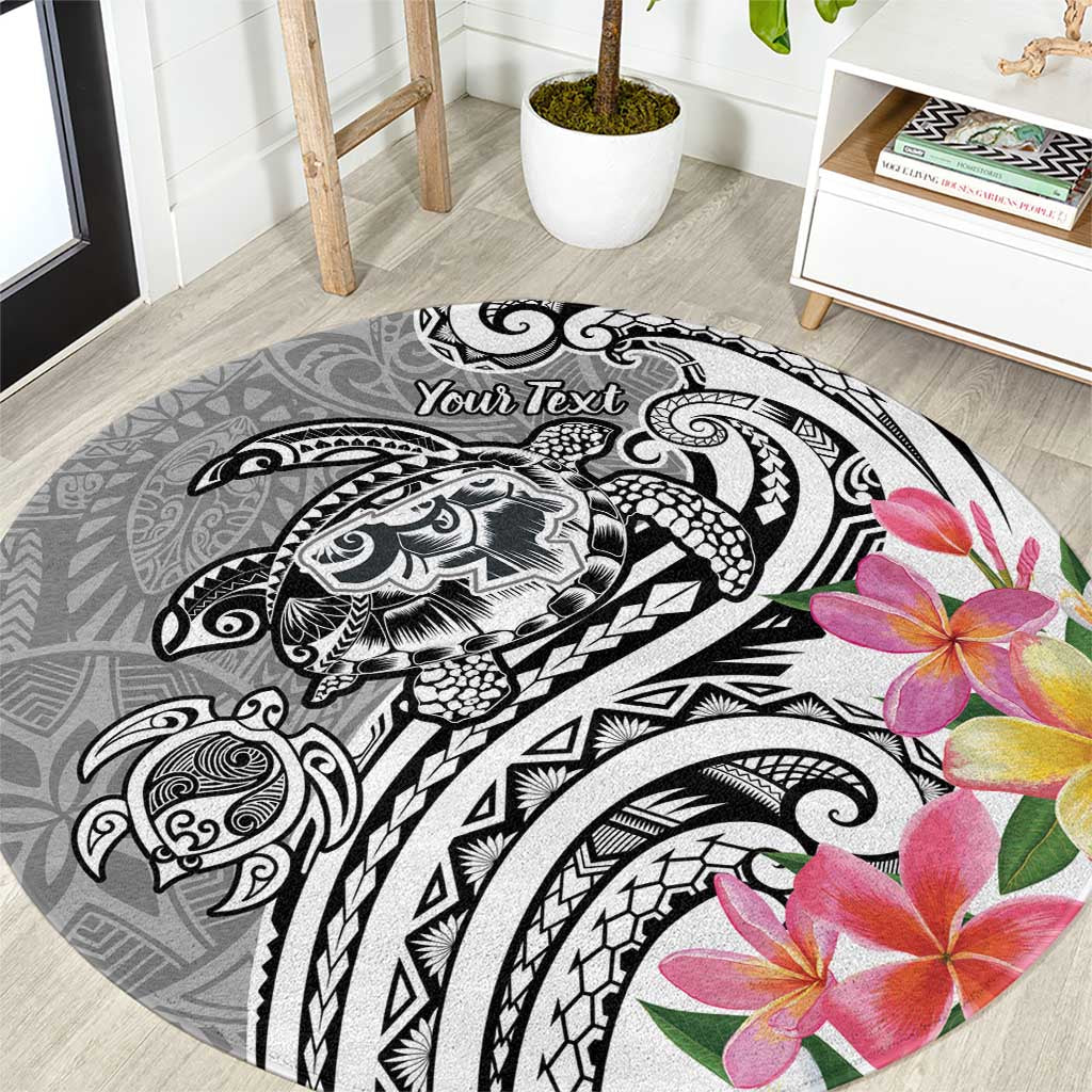 Aloha Kahoolawe Island Personalized Round Carpet Ashen Dreamy Turtle LT7 Grey - Polynesian Pride