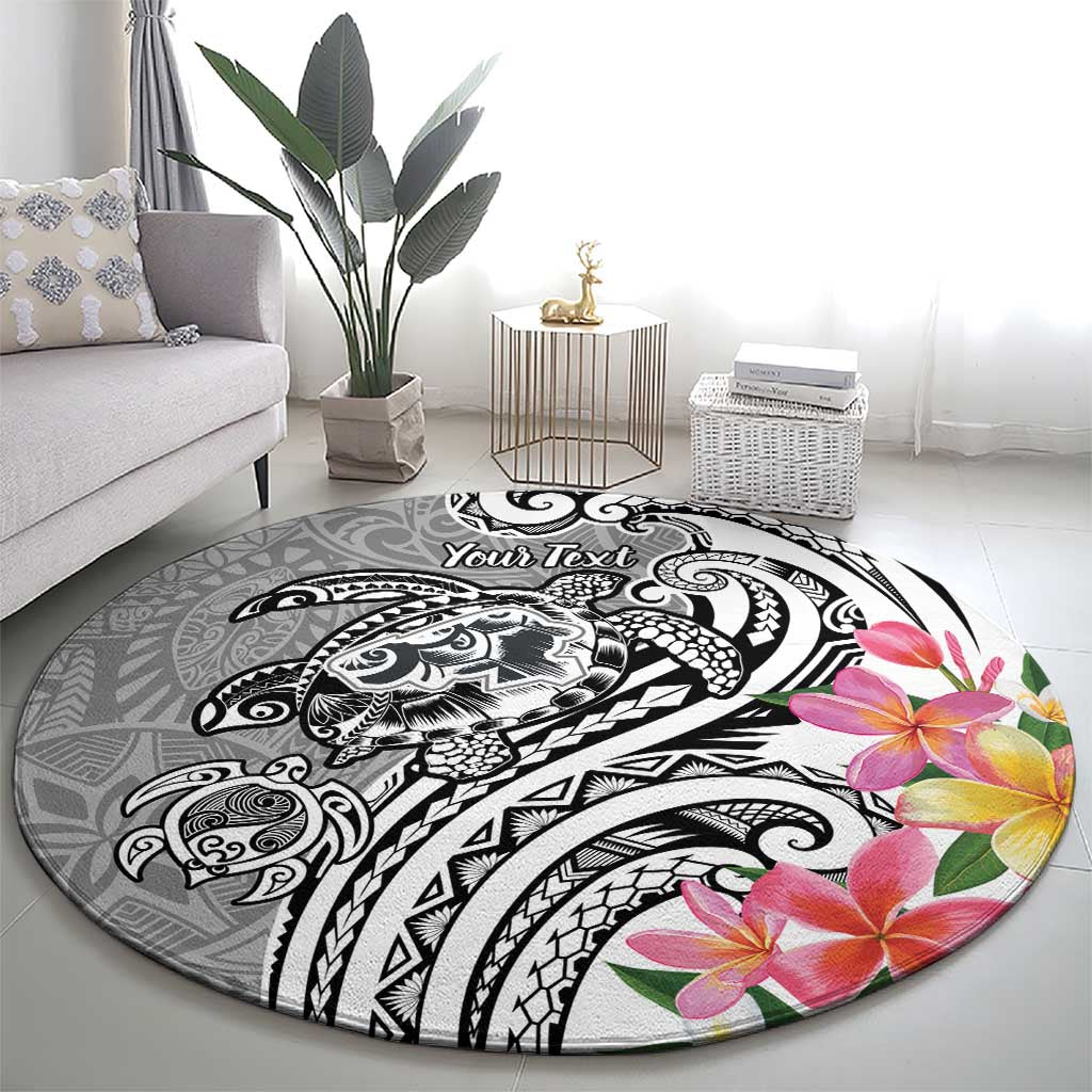 Aloha Kahoolawe Island Personalized Round Carpet Ashen Dreamy Turtle LT7 - Polynesian Pride