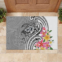 Aloha Kahoolawe Island Personalized Rubber Doormat Ashen Dreamy Turtle LT7 Grey - Polynesian Pride