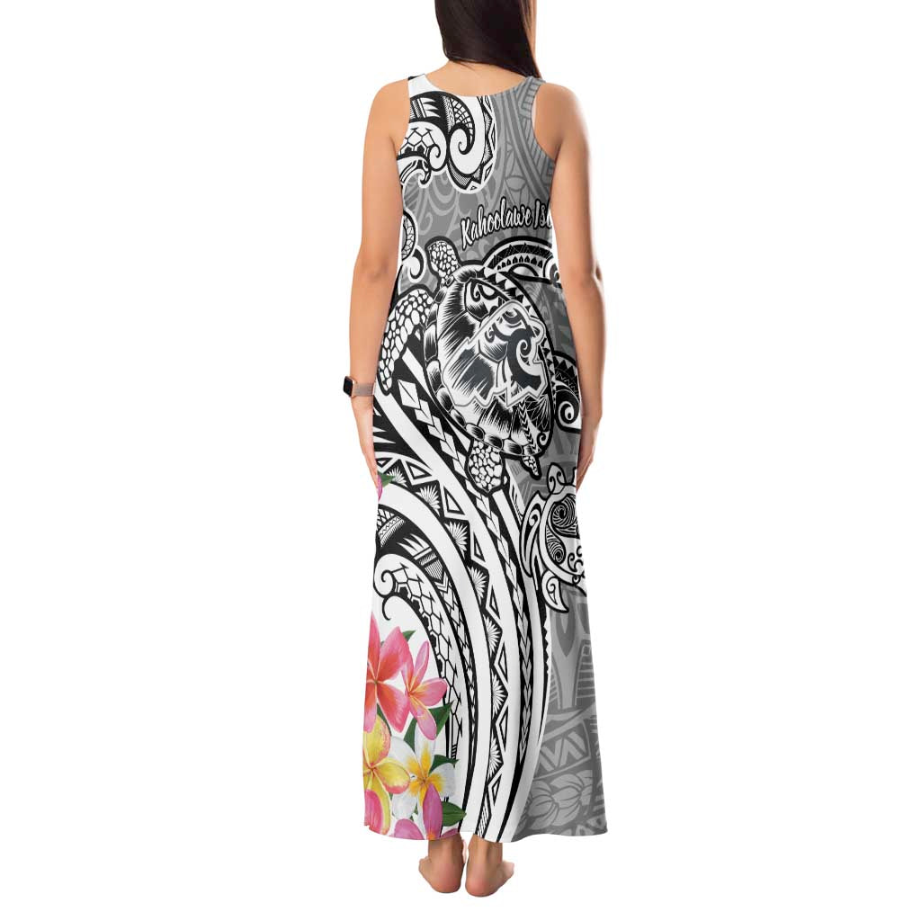 Aloha Kahoolawe Island Personalized Tank Maxi Dress Ashen Dreamy Turtle LT7 - Polynesian Pride