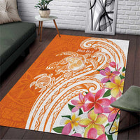Aloha Lanai Island Personalized Area Rug Orange Dreamy Turtle LT7 Orange - Polynesian Pride