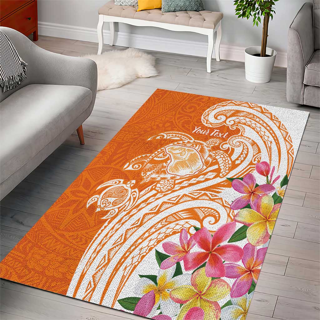 Aloha Lanai Island Personalized Area Rug Orange Dreamy Turtle LT7 - Polynesian Pride