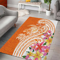 Aloha Lanai Island Personalized Area Rug Orange Dreamy Turtle LT7 - Polynesian Pride