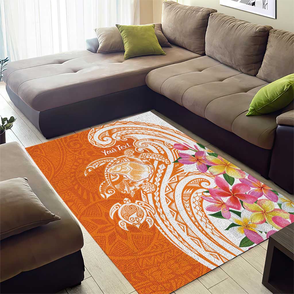 Aloha Lanai Island Personalized Area Rug Orange Dreamy Turtle LT7 - Polynesian Pride
