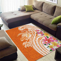 Aloha Lanai Island Personalized Area Rug Orange Dreamy Turtle LT7 - Polynesian Pride