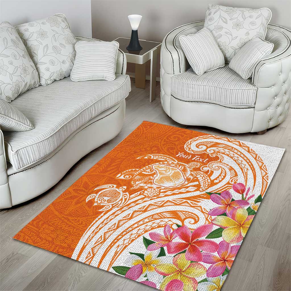 Aloha Lanai Island Personalized Area Rug Orange Dreamy Turtle LT7 - Polynesian Pride