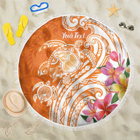 Aloha Lanai Island Personalized Beach Blanket Orange Dreamy Turtle LT7 One Size 150cm Orange - Polynesian Pride