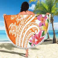 Aloha Lanai Island Personalized Beach Blanket Orange Dreamy Turtle LT7 - Polynesian Pride