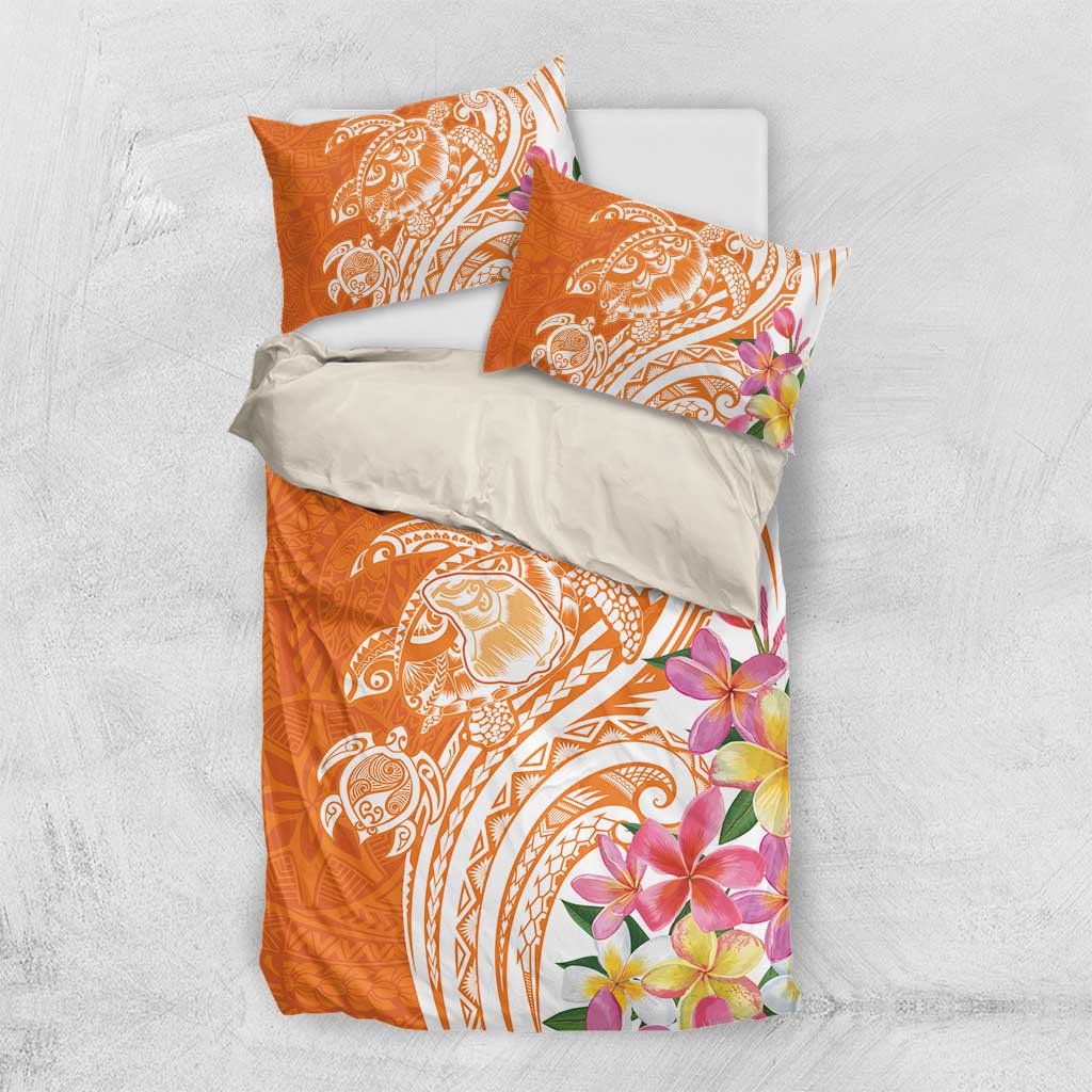 Aloha Lanai Island Personalized Bedding Set Orange Dreamy Turtle LT7 US Twin 172cm x 218cm Orange - Polynesian Pride