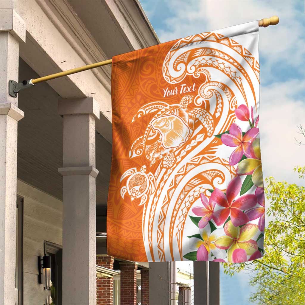 Aloha Lanai Island Personalized Garden Flag Orange Dreamy Turtle LT7 House Flag Orange - Polynesian Pride