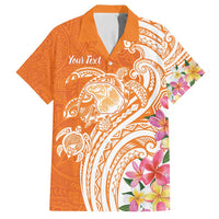 Aloha Lanai Island Personalized Hawaiian Shirt Orange Dreamy Turtle LT7 Orange - Polynesian Pride