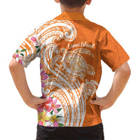 Aloha Lanai Island Personalized Hawaiian Shirt Orange Dreamy Turtle LT7 - Polynesian Pride