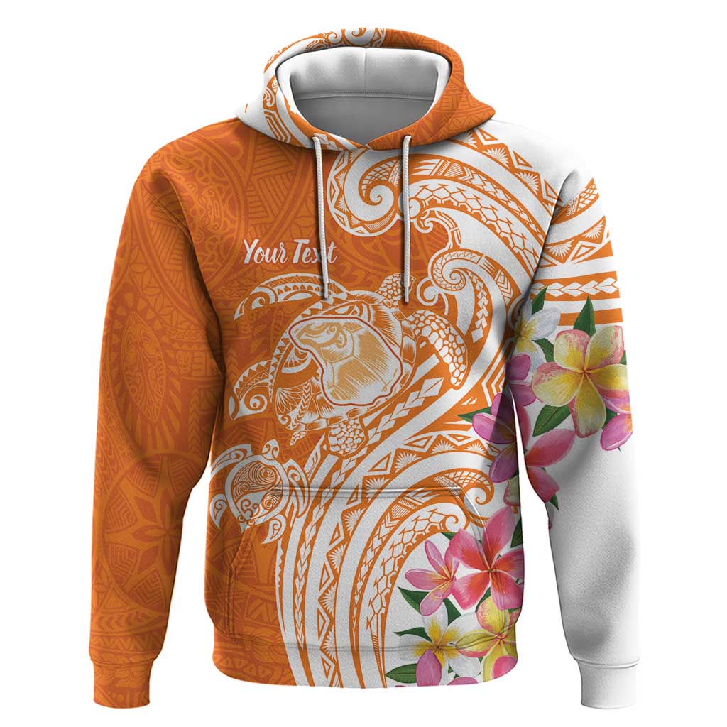 Aloha Lanai Island Personalized Hoodie Orange Dreamy Turtle LT7 Pullover Hoodie Orange - Polynesian Pride