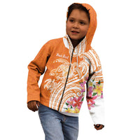 Aloha Lanai Island Personalized Kid Hoodie Orange Dreamy Turtle LT7 - Polynesian Pride