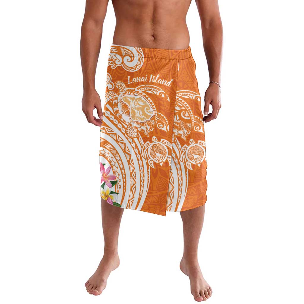 Aloha Lanai Island Personalized Lavalava Orange Dreamy Turtle LT7 Orange - Polynesian Pride