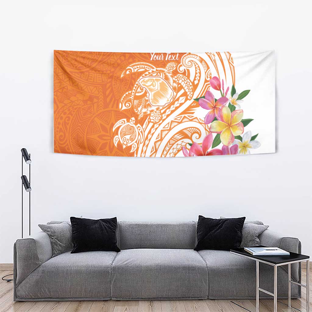 Aloha Lanai Island Personalized Tapestry Orange Dreamy Turtle LT7 - Polynesian Pride