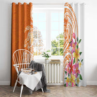 Aloha Lanai Island Personalized Window Curtain Orange Dreamy Turtle LT7 - Polynesian Pride