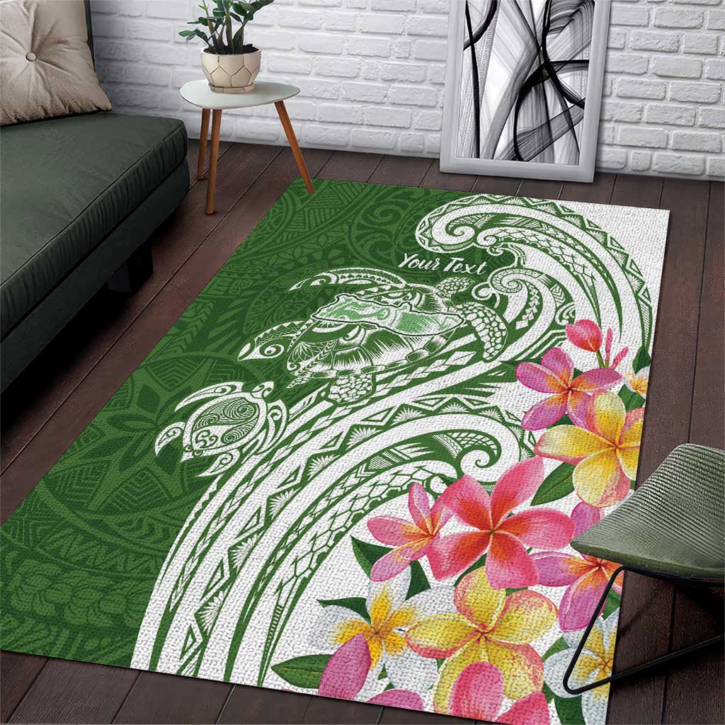 Aloha Molokai Island Personalized Area Rug Sage Dreamy Turtle LT7 Sage Green - Polynesian Pride