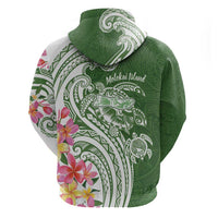 Aloha Molokai Island Personalized Hoodie Sage Dreamy Turtle LT7 - Polynesian Pride