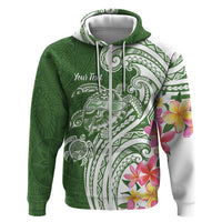 Aloha Molokai Island Personalized Hoodie Sage Dreamy Turtle LT7 Zip Hoodie Sage Green - Polynesian Pride