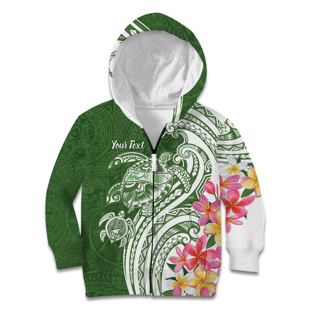 Aloha Molokai Island Personalized Kid Hoodie Sage Dreamy Turtle LT7 Zip Hoodie Sage Green - Polynesian Pride