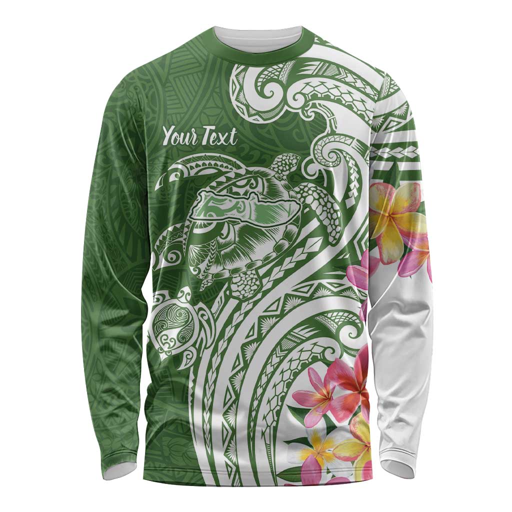 Aloha Molokai Island Personalized Long Sleeve Shirt Sage Dreamy Turtle LT7 Unisex Sage Green - Polynesian Pride