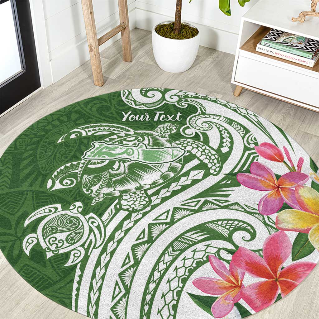 Aloha Molokai Island Personalized Round Carpet Sage Dreamy Turtle LT7 Sage Green - Polynesian Pride