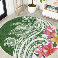 Aloha Molokai Island Personalized Round Carpet Sage Dreamy Turtle LT7 Sage Green - Polynesian Pride