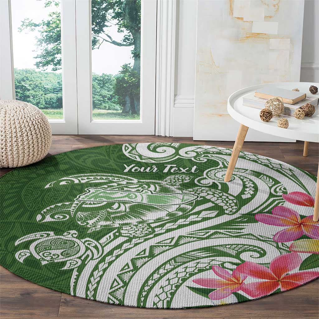 Aloha Molokai Island Personalized Round Carpet Sage Dreamy Turtle LT7 - Polynesian Pride