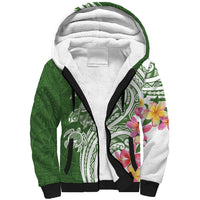 Aloha Molokai Island Personalized Sherpa Hoodie Sage Dreamy Turtle LT7 Unisex Sage Green - Polynesian Pride