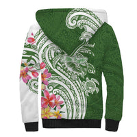 Aloha Molokai Island Personalized Sherpa Hoodie Sage Dreamy Turtle LT7 - Polynesian Pride