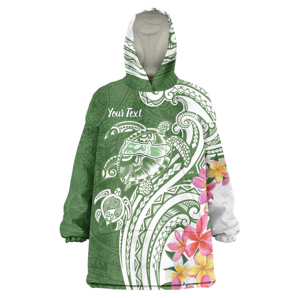 Aloha Molokai Island Personalized Wearable Blanket Hoodie Sage Dreamy Turtle LT7 One Size Sage Green - Polynesian Pride