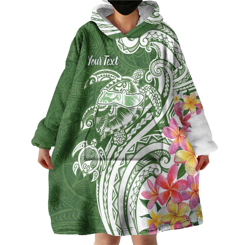 Aloha Molokai Island Personalized Wearable Blanket Hoodie Sage Dreamy Turtle LT7 - Polynesian Pride
