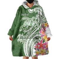 Aloha Molokai Island Personalized Wearable Blanket Hoodie Sage Dreamy Turtle LT7 - Polynesian Pride