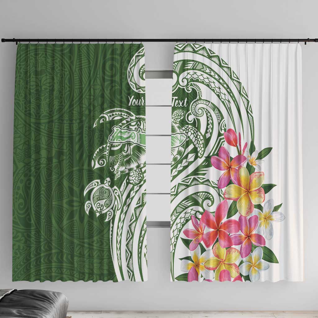 Aloha Molokai Island Personalized Window Curtain Sage Dreamy Turtle LT7 With Hooks Sage Green - Polynesian Pride