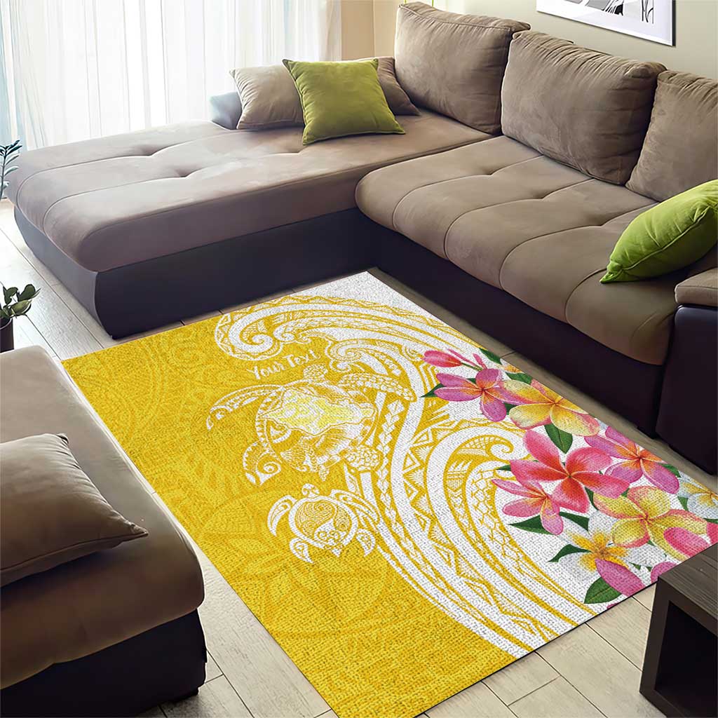 Aloha Oahu Island Personalized Area Rug Yellow Dreamy Turtle LT7 - Polynesian Pride